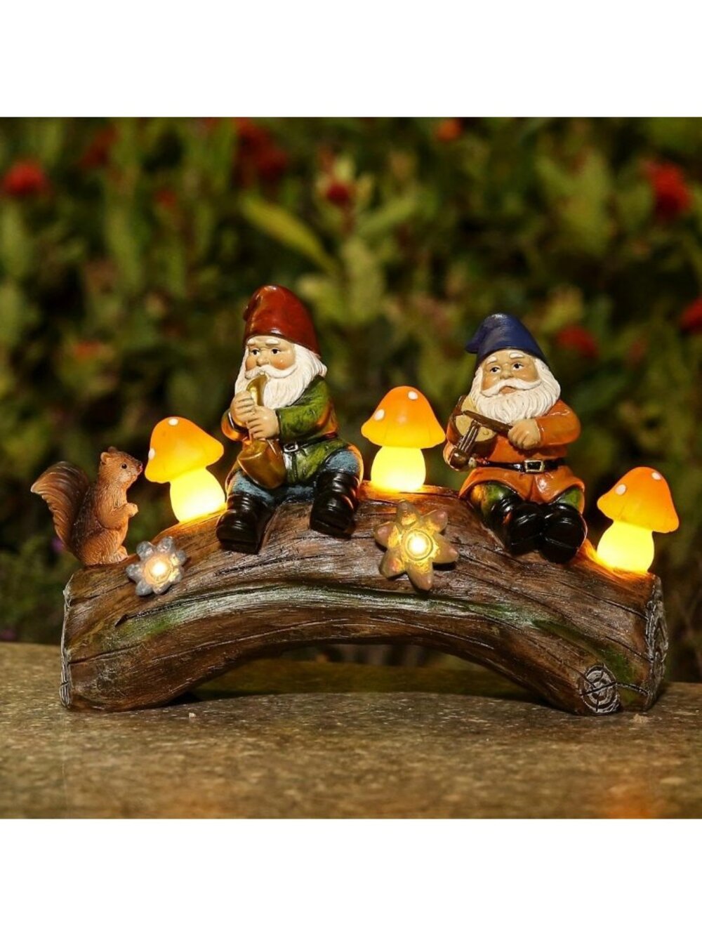 Solar Gnome Figurine with Solar Lights | Funny Lawn Decor & Unique Gift